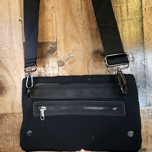 Athleta x Cara Black Neoprene Convertible Belt Hip/ Crossbody Bag